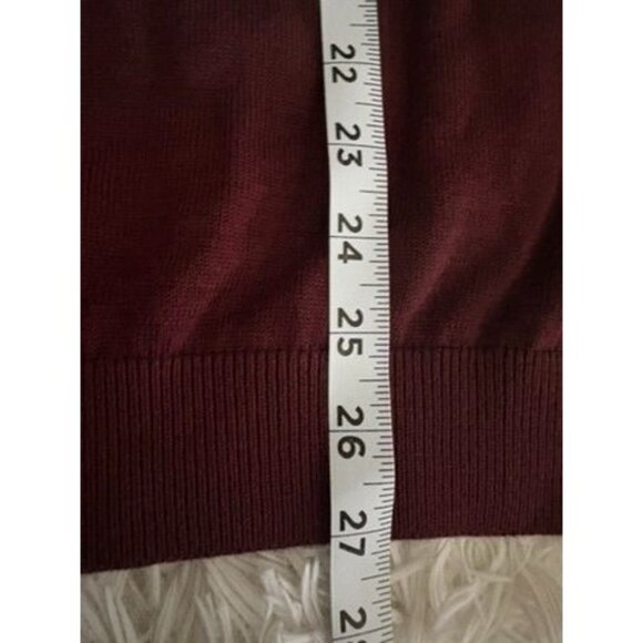 Van Heusen Mens Burgundy Sleeveless V-Neck Sweater Vest M Cotton & Acrylic Blend - Picture 3 of 5
